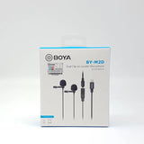 Boya BY-M2D Doble micrófono lavalier para Iphone con conector lightning