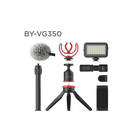 Boya BY-VG350 - Kit de Micrófono Para Teléfonos Con Trípode y Luz Led