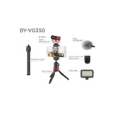 Boya BY-VG350 - Kit de Micrófono Para Teléfonos Con Trípode y Luz Led