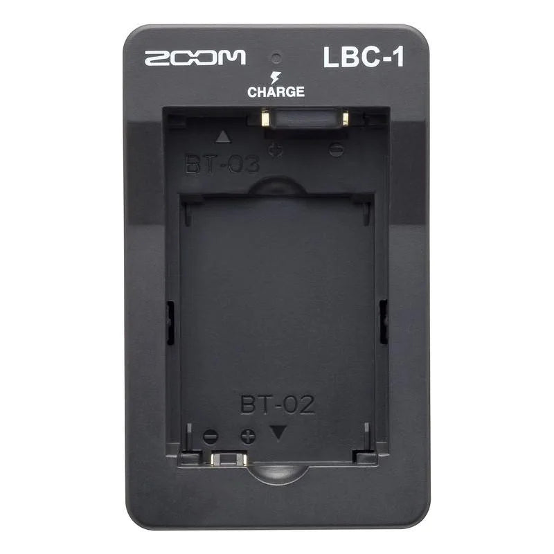 Zoom LBC-1 cargador de baterías de litio BT-02 y BT-03 vista frontal