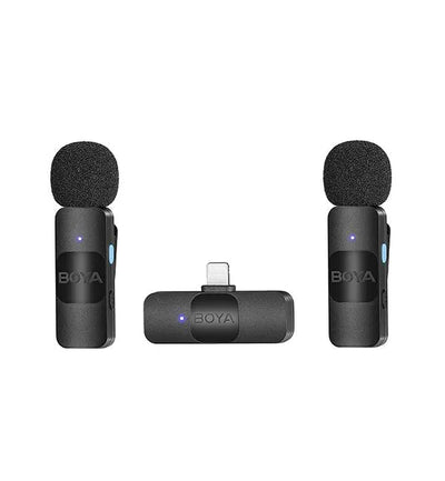 Boya BY-V2 Micrófono Inalámbrico Doble Ultra Compacto y Portable 2.4GHz Conector Lightning