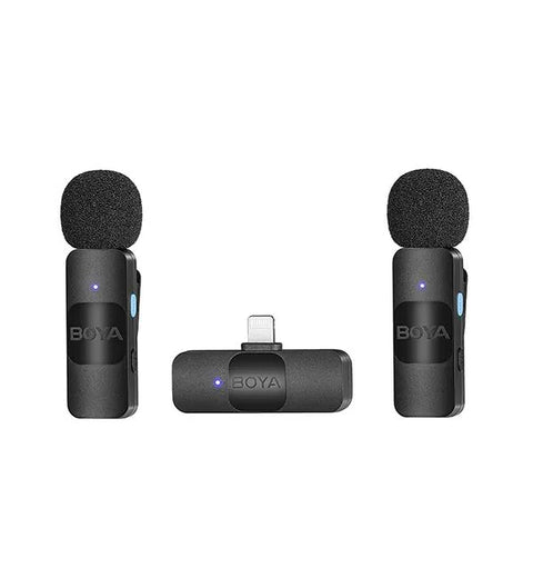 Boya BY-V2 Micrófono Inalámbrico Doble Ultra Compacto y Portable 2.4GHz Conector Lightning
