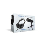 Zoom ZDM-1PMP pack de podcast con micrófono dinámico XLR, audífonos y soporte de mesa vista general