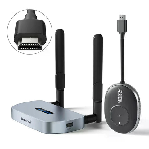 Lemorele Q5R1 Transmisor Video 4K  Inalámbrico HDMI a HDMI o VGA