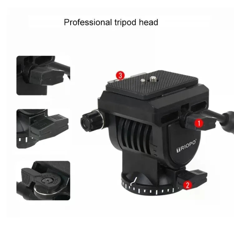 Triopo HY-350 Cabezal de Video Fluido Para Cámaras de Hasta 8 Kg