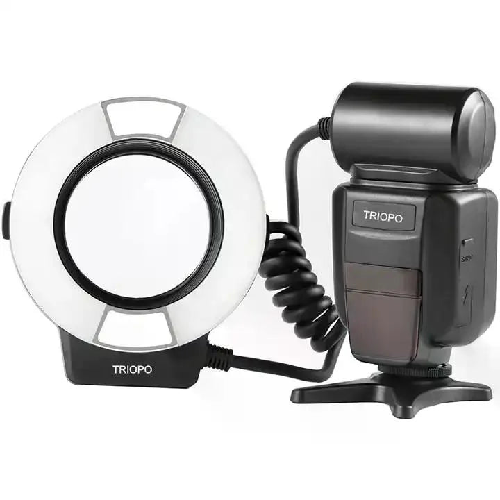 Triopo TR-15EXC (para Canon) Flash Anular Para Macro Fotografía Para Canon Con Luz Led