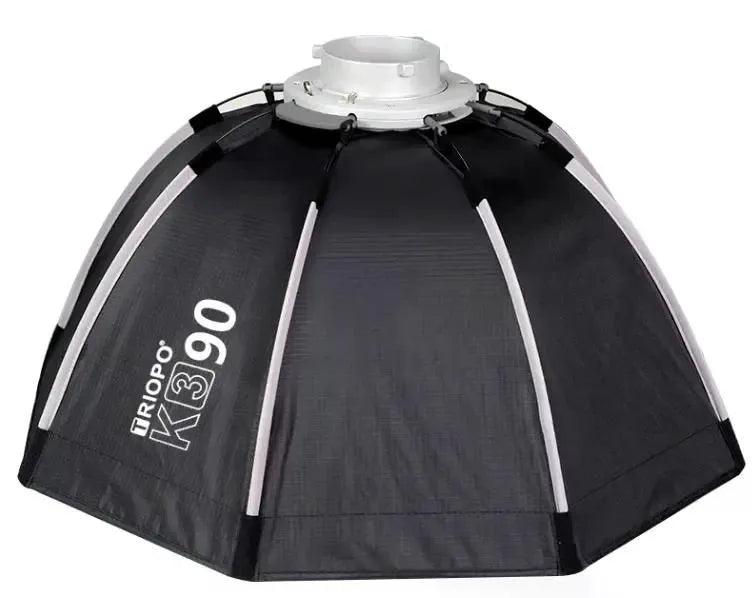 Triopo K3-90+TR-07C Softbox Armado Instantáneo Octogonal  Montura Bowens y Speedlight 90 Cm