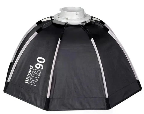 Triopo K3-90+TR-07C Softbox Armado Instantáneo Octogonal  Montura Bowens y Speedlight 90 Cm