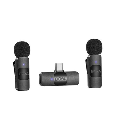 Boya BY-V20 Micrófono Inalámbrico Doble Ultra Compacto y Portable 2.4GHz Conector USB-C