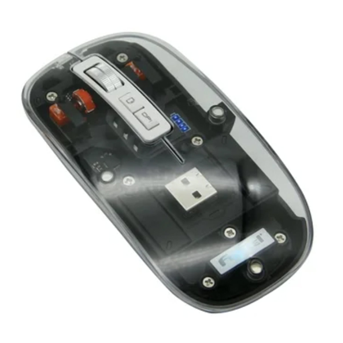 Mouse Fujitel Inalambrico Crystal Luces Dpi 2400