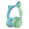 Audifonos Bluetooth Audiopro Aux Micro Sd Led Orejas Gato Verde