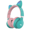 Audifonos Bluetooth Audiopro Aux Micro Sd Led Orejas Gato Verde