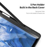 Ranura portalápiz para el S Pen integrada en la cubierta de la funda