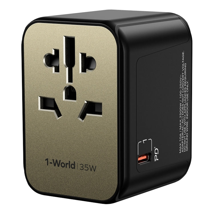 Adaptador de corriente de cargador rápido MOMAX 1-World UA9 PD 35W (dorado)