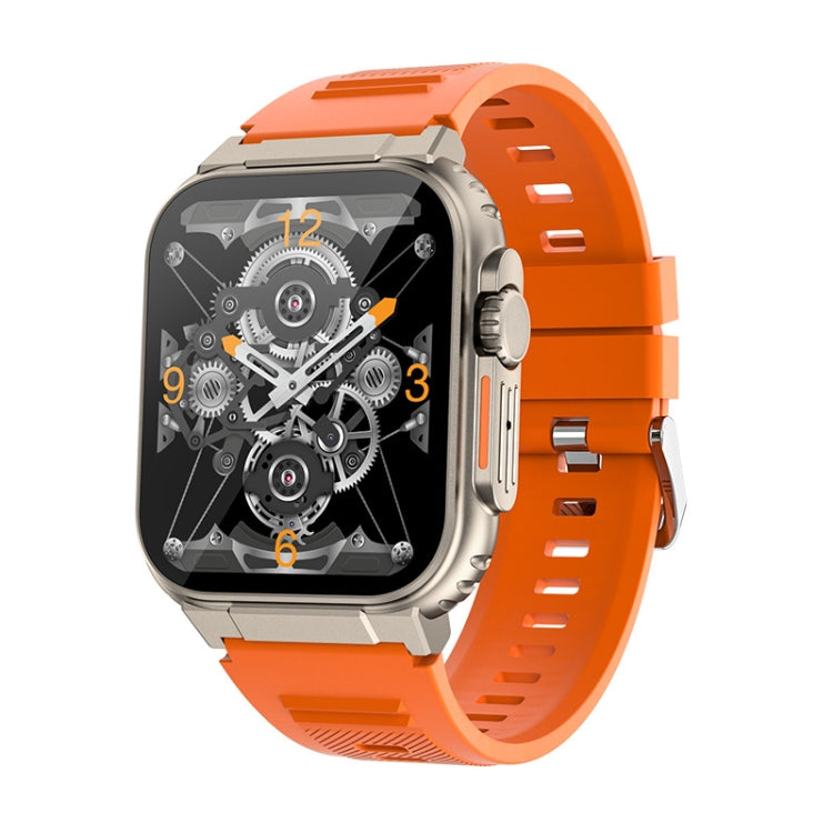 Reloj inteligente A70 Monitor de salud de 1,96 pulgadas Reloj inteligente multifuncional IP68 a prueba de agua con llamada Bluetooth (naranja)